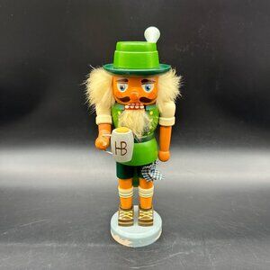 Vintage Ver Hodrewa Rosenthal Wood Nutcracker Oktoberfest Germany Green Pub Beer